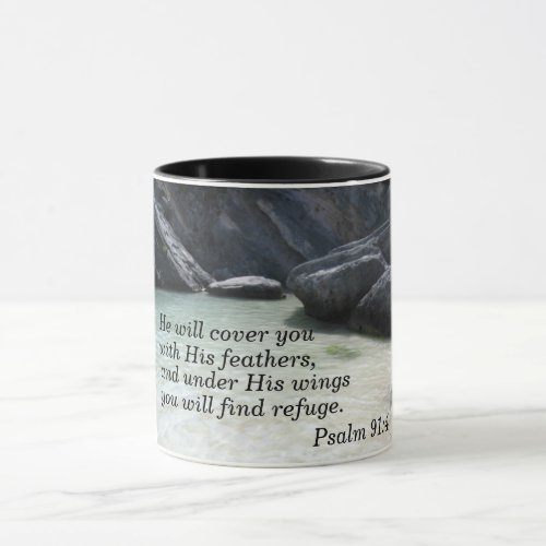 Psalm 914 He will cover you with His feathers Mug