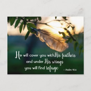Psalm 91:4 He Will Cover You With His Feathers Postcard by CChristianDesigns at Zazzle