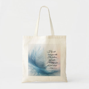 Psalm 91:4 He will cover you with His Feathers Tote Bag