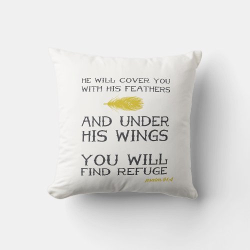 Psalm 914  Inspirational Bible Verse Throw Pillow