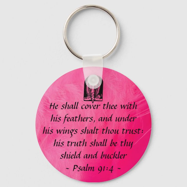 Psalm 91:4  keycahin keychain (Front)