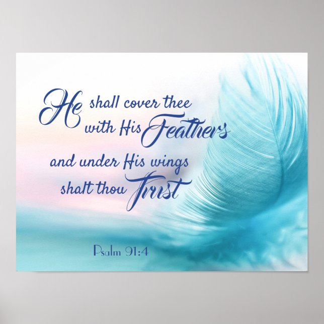 Psalm 91:4 King James Bible Poster (Front)