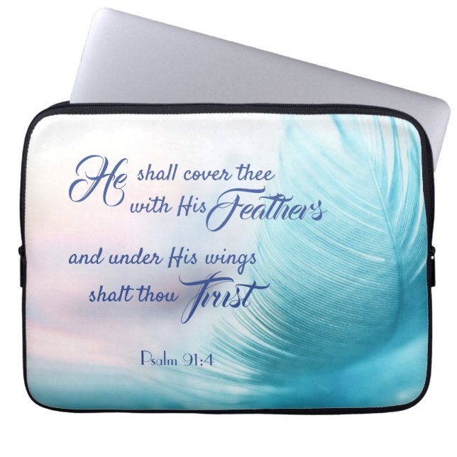 Psalm 91:4 King James Laptop Sleeve (Front)