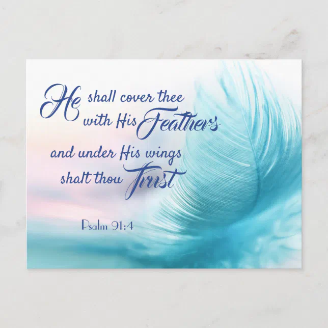 Psalm 91:4 King James Version Postcard | Zazzle