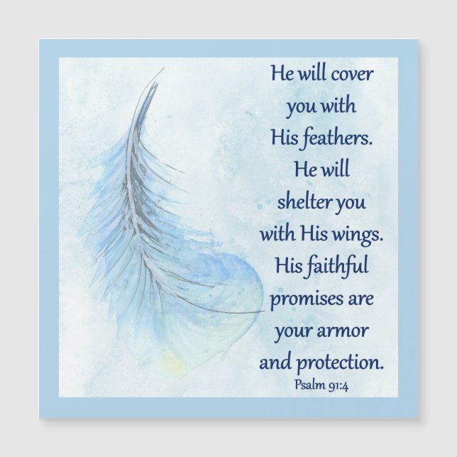 Psalm 91:4 Magnet Card (Front)