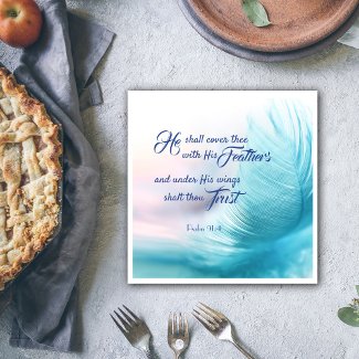 Psalm 91:4 Paper Napkins - Kings James Version