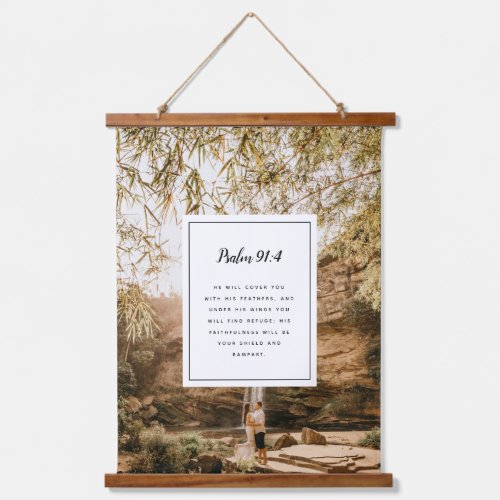 Psalm 914 Scripture and Custom Photo Print Hanging Tapestry