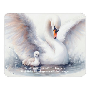 Psalm 91:4 Wings God's protection Bible Scripture Door Sign