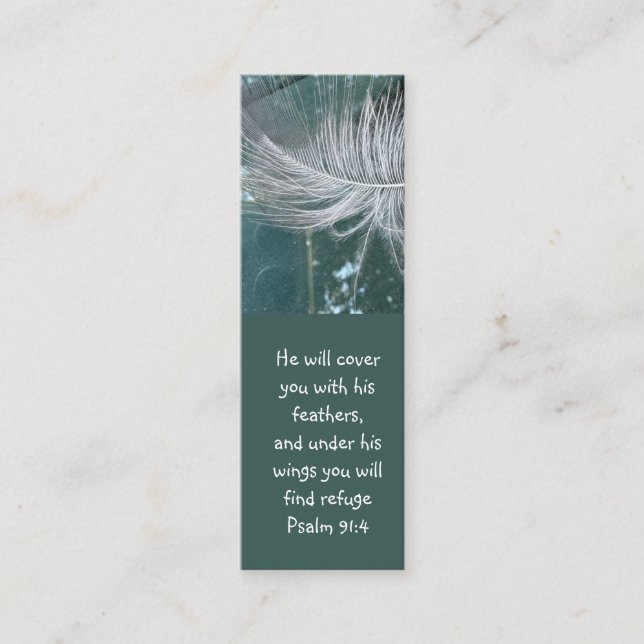Psalm 91:4 Wings God's protection Bible Scripture Mini Business Card (Front)