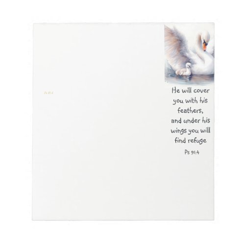 Psalm 914 Wings Gods protection Bible Scripture Notepad