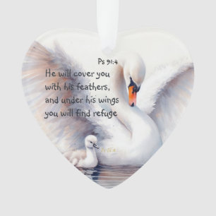 Psalm 91:4 Wings God's protection Bible Scripture Ornament