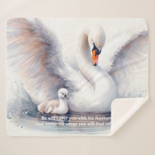 Psalm 91:4 Wings God's protection Bible Scripture Sherpa Blanket