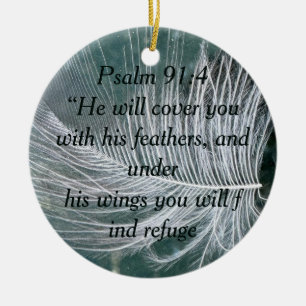 Psalm 91:4 Wings God's protection Ceramic Ornament