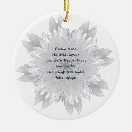 Psalm 914 Wings Gods protection Ceramic Ornament