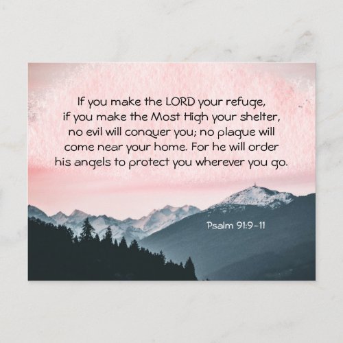 Psalm 919_11 If you make the LORD your refuge Postcard