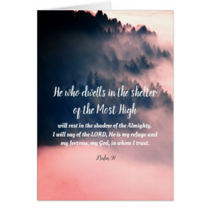 Psalm 91 all text inside, mountains cards