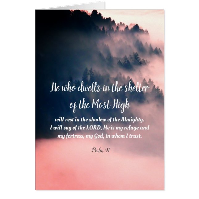 Psalm 91 all text inside, mountains cards (Front)
