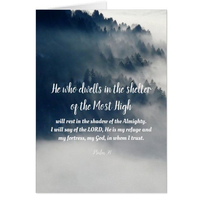 Psalm 91 all text inside, mountains cards (Front)