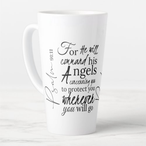 Psalm 91 Angel Protection Christian Scripture Latte Mug