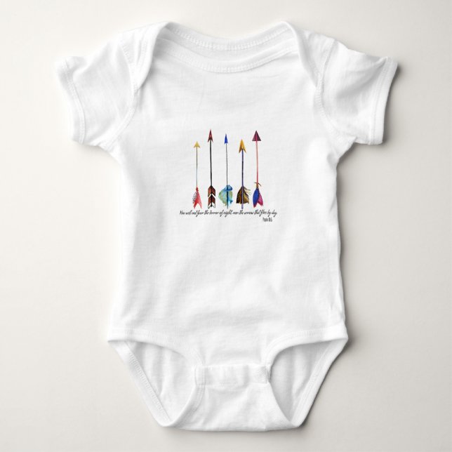 Psalm 91 Arrow Baby Bodysuit (Front)