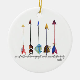 Psalm 91 Arrow Ceramic Ornament