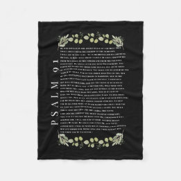 Psalm 91 Beautiful Eucalyptus Leaves Fleece Blanket
