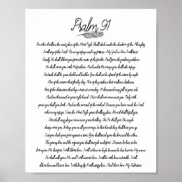 Psalm 91 Bible Decor Feather Christian Art