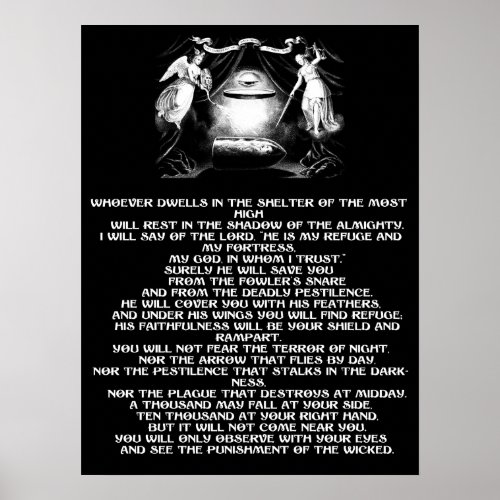 psalm 91 bible quote angels Religious art Poster