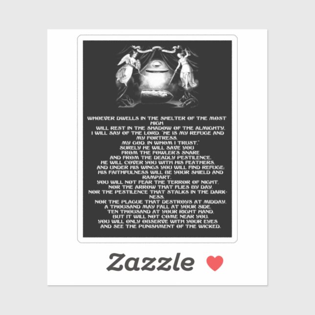 psalm 91 bible quote angels Religious art Sticker (Sheet)