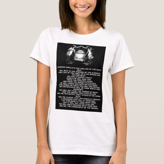 psalm 91 bible quote angels Religious art T-Shirt (Front)
