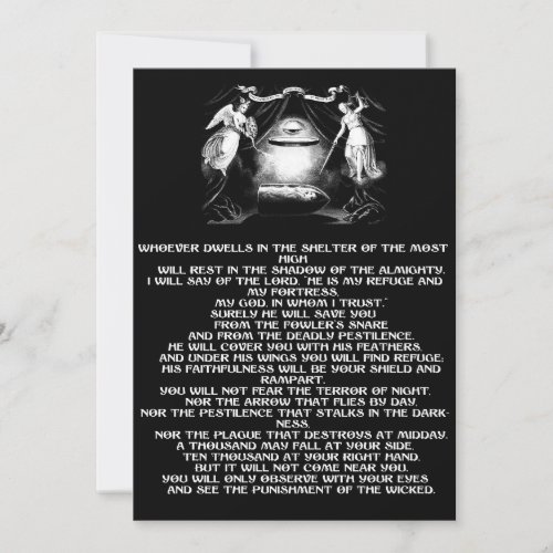 psalm 91 bible quote angels Religious art Thank You Card