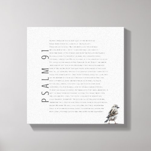 Psalm 91 Bible Scripture Christian Bird Art Sign