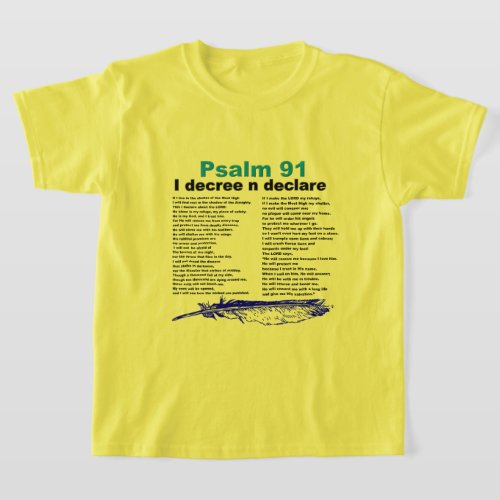 Psalm 91 Bible Scripture Girls Christian T_shirt