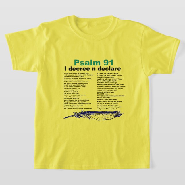 Psalm 91 Bible Scripture Girls Christian T-shirt (Laydown)