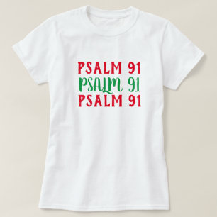 Psalm 91 Bible Scripture Girls Christian T-shirt