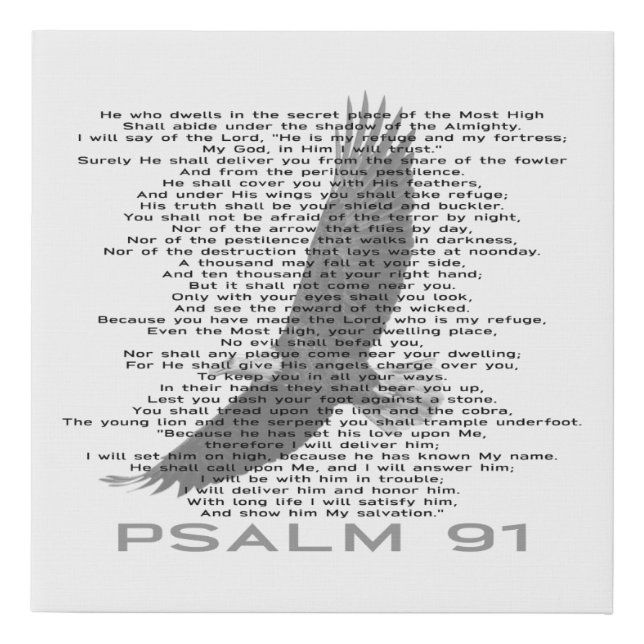 Psalm 91 Bible Scripture Soaring Eagle Faux Canvas Print (Front)