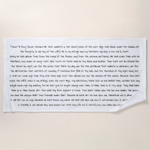 Psalm 91 Bible Verse Black And White Beach Towel