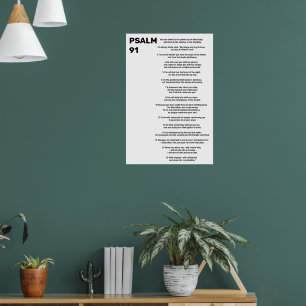 Psalm 91 bible verse Christian Modern Scripture Poster
