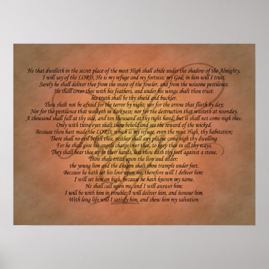 Psalm 91 Bible Verse Poster | Zazzle.com