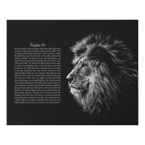 Psalm 91 Bible Verse Scripture Faux Canvas Print