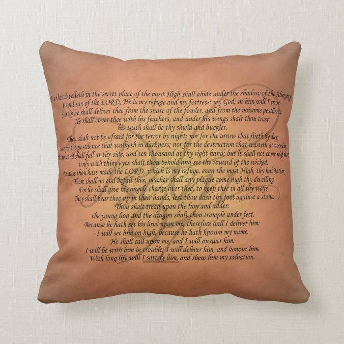 Psalm 91 Bible Verse Throw Pillows