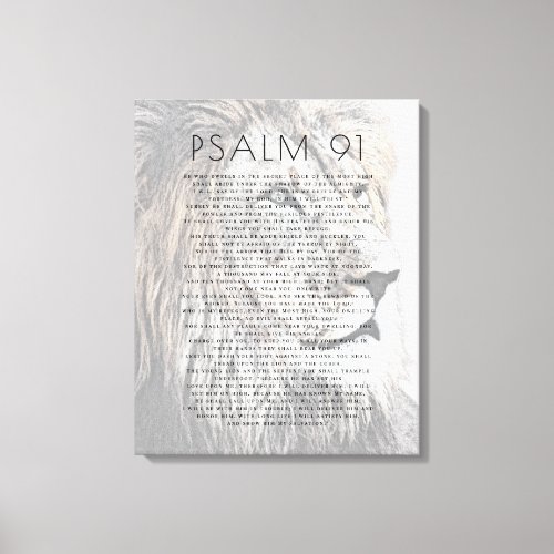  Psalm 91 Bible Verses Lion Head Christian Canvas Print