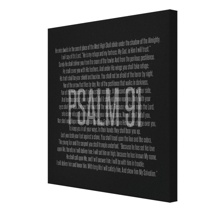 Psalm 91 Black White Scripture Modern Wall Art Zazzle Com