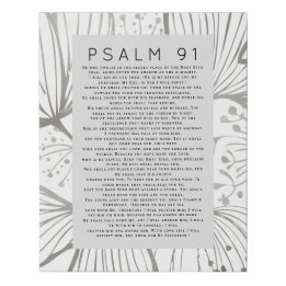 Psalm 91 Botanical Christian Faux Canvas Print