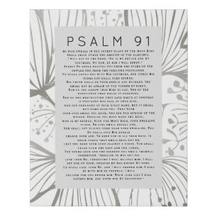 Psalm 91 Botanical Christian Faux Canvas Print