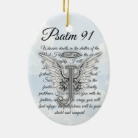 Psalm 91 ceramic ornament
