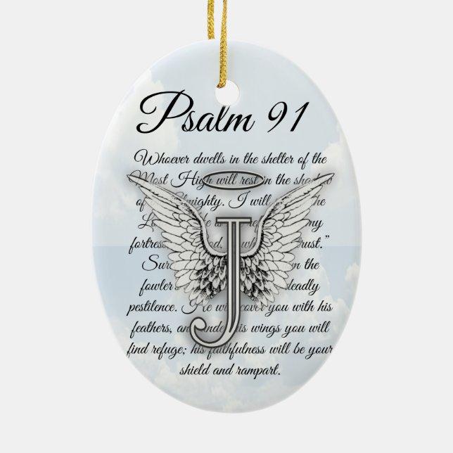 Psalm 91 ceramic ornament (Back)