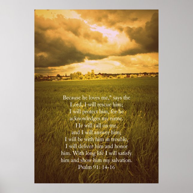 Psalm 91, Christian poster with dramatic fields (Front)