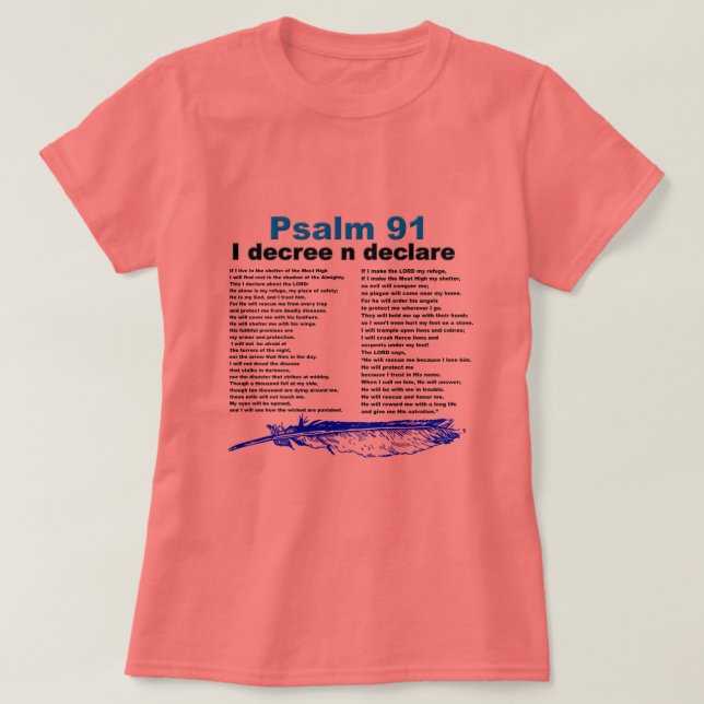 Psalm 91 Christian T-shirt (Design Front)