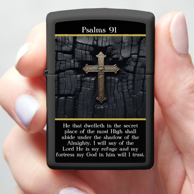  Psalm 91 Divine Protection  Zippo Lighter (In Hand)